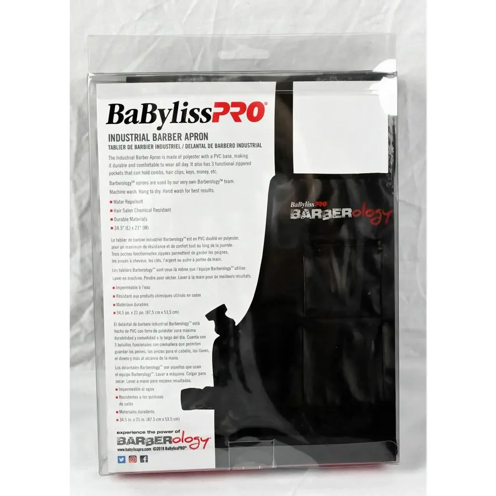 BaByliss Pro Barberology Industrial Barber Apron BBAPRON Black NEW